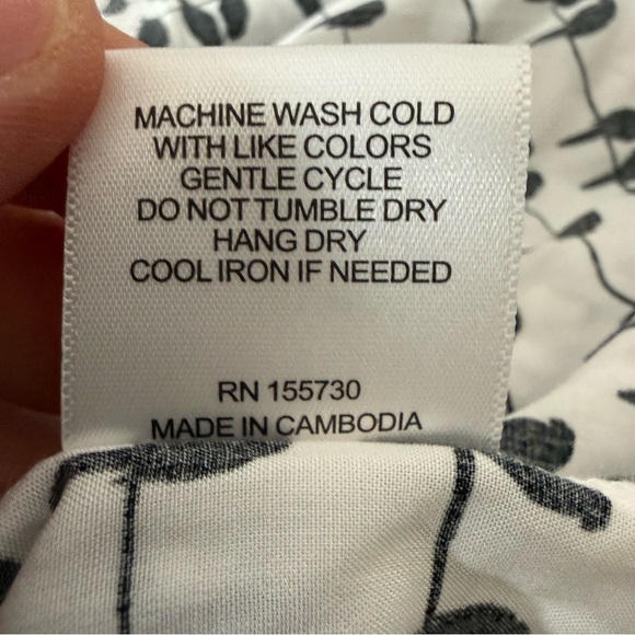 Jane Delancey Shirt Womens L White Black Parrot Bird Wire Long Sleeve Button Up - Picture 10 of 12